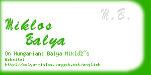 miklos balya business card